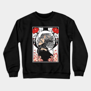 Art Deco Lady (on black) Crewneck Sweatshirt